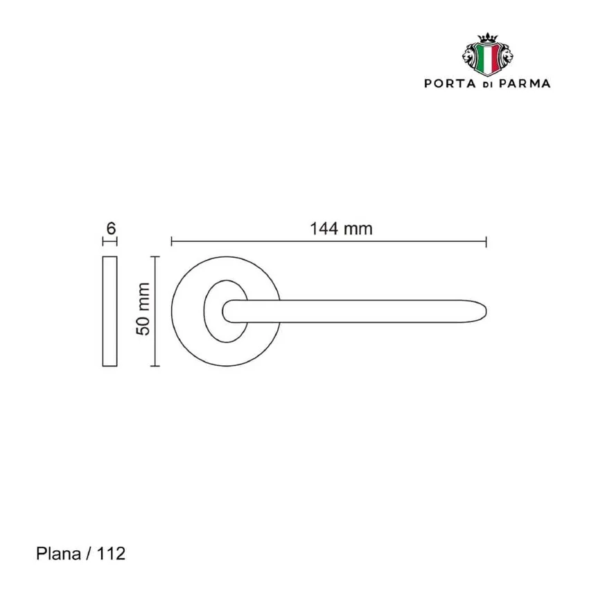 Дверная ручка на розетке Porta Di Parma Plana чёрный