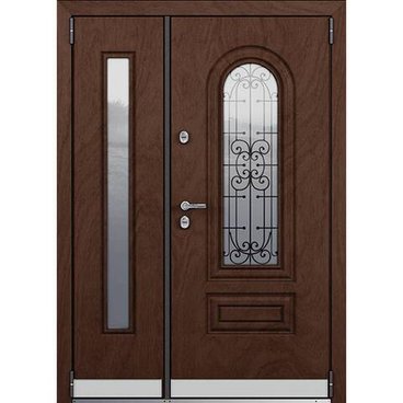 Входная двустворчатая дверь Snegir HOME PP Дуб коньяк SNG-2 Дуб коньяк SNG-2