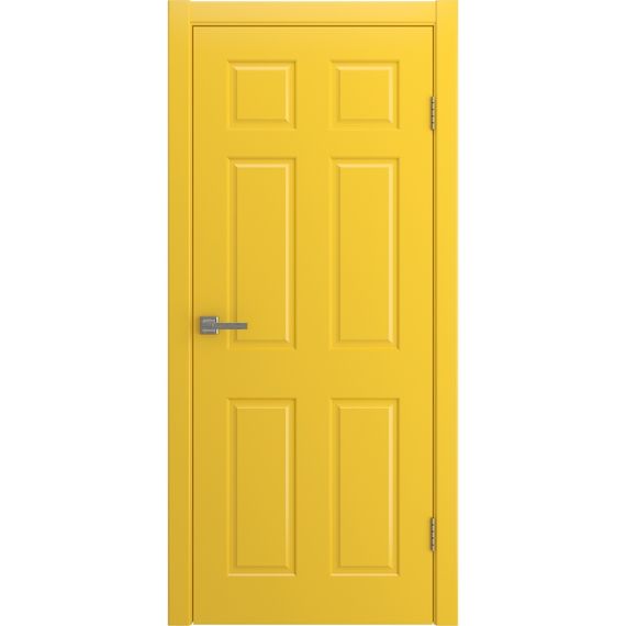 Фото двери Дуэт желтая эмаль RAL 1018 глухая
