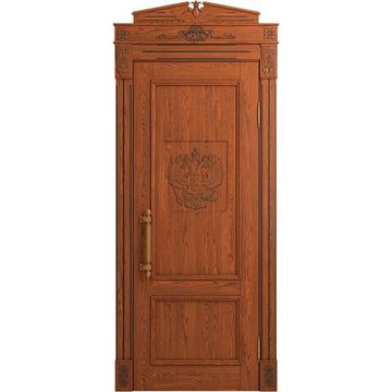 Межкомнатная дверь массив дуба Статус коньяк патина шоколад глухая