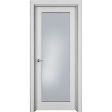 Межкомнатная дверь эмаль Ofram Паспарту белая остеклённая