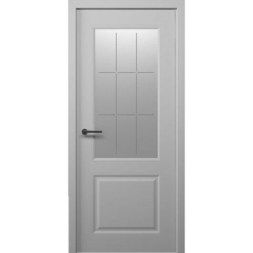 Межкомнатная дверь эмаль Albero Стиль 1 серая остеклённая