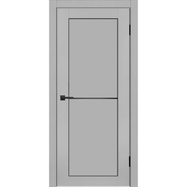 Межкомнатная дверь эмалит Сигма 26.1 светло-серый остеклённая
