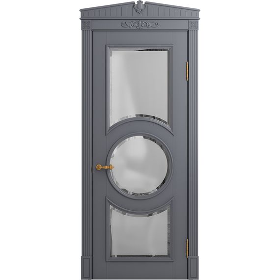 Межкомнатная дверь массив бука Viporte Лацио Амбиенте тауп остекление 3