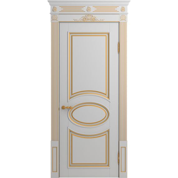 Межкомнатная дверь массив бука Viporte Лацио аворио патина золото глухая