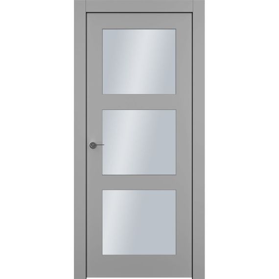 Межкомнатная дверь эмаль Классика 33 серая остеклённая