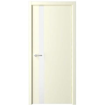 Межкомнатная дверь эмаль Геометрия 5 слоновая кость остеклённая