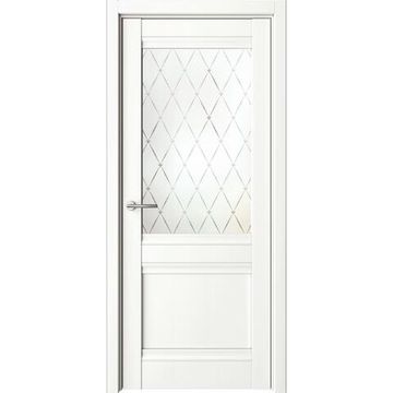 Межкомнатная дверь Рим винил белый со стеклом