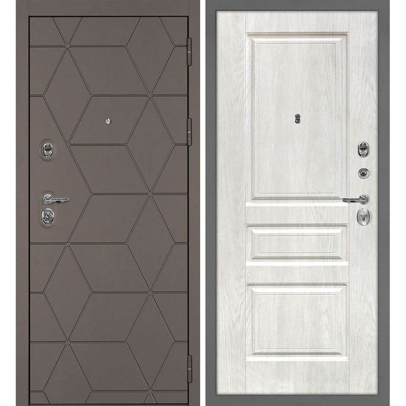 Входная дверь Тетра-181 панель фрезерованная дуб жемчужный