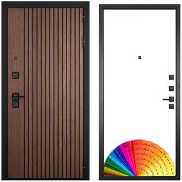 Входная дверь Шторм американский орех чёрный кварц панель МДФ под покраску
