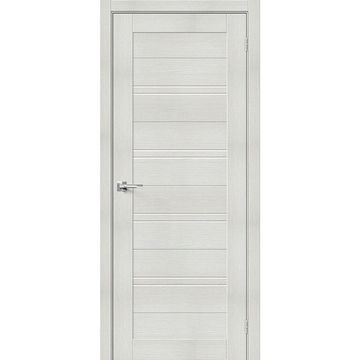 Межкомнатная дверь экошпон Порта-28 bianco veralinga остеклённая