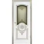 Межкомнатная дверь эмаль Марокко В3 белая патина золото со стеклом