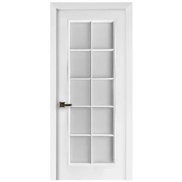 Межкомнатная дверь эмаль Богемия 6 белая остеклённая