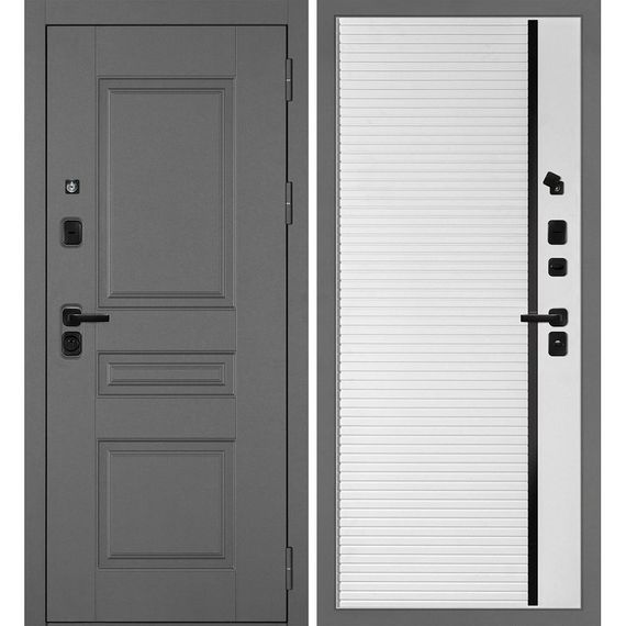 Входная дверь Октава-150 панель фрезерованная PR-173 белая