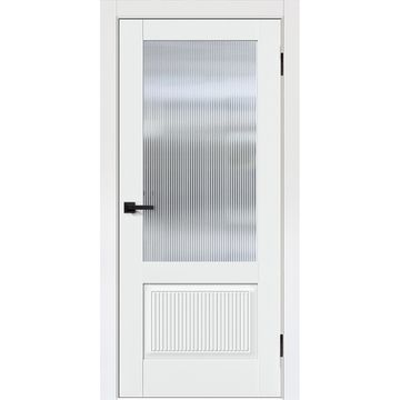 Межкомнатная дверь эмаль Мальта L-26 белый RAL 9003 остеклённая