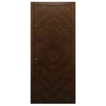 Межкомнатная дверь массив дуба Alvero Флэт-I орех глухая