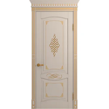 Межкомнатная дверь массив дуба селект Viporte Венеция Декор прованс патина золото глухая