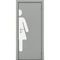 Фото межкомнатной пластиковой влагостойкой двери Poseidon гладкая серая глухая с наклейкой WOMAN