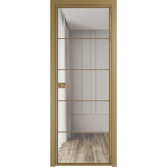 Алюминиевая межкомнатная дверь 5AХ золото остеклённая