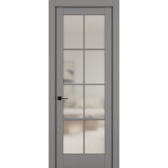 Фото межкомнатной двери керамик NC 11 серый остеклённая