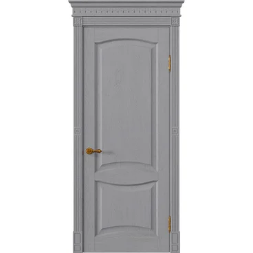 Межкомнатная дверь массив дуба Viporte Классика 2 серый жемчуг глухая