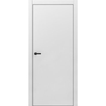 Межкомнатная дверь ПЭТ Silk светло-серая кромка ABS чёрная