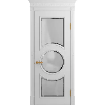 Межкомнатная дверь массив бука Viporte Лацио Амбиенте белая эмаль остекление 3