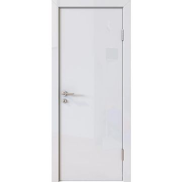 Межкомнатная дверь DG-500 белый глянец AL кромка хром с 2-х сторон