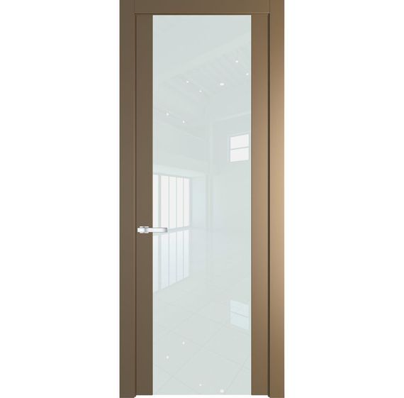 Межкомнатная дверь 1.7P перламутр золото остеклённая