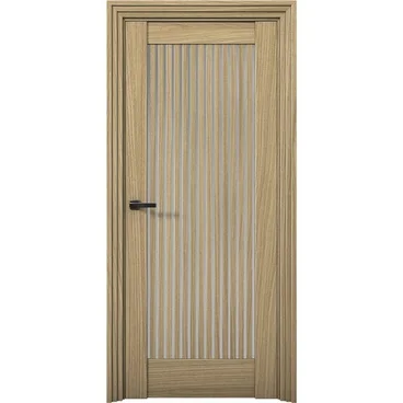 Межкомнатная дверь Никель 4 дуб светлый со стеклом