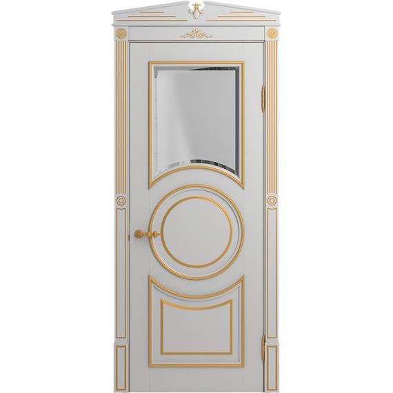 Межкомнатная дверь массив бука Viporte Лацио Амбиенте аворио патина золото остекление 1