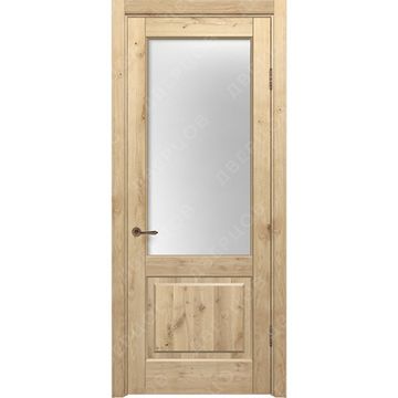 Межкомнатная дверь массив дуба с сучком Дверцов Ливорно остеклённая