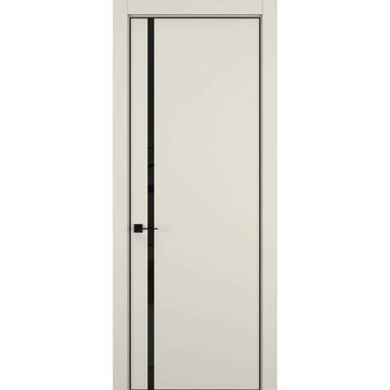 Межкомнатная дверь керамик MN 5 жемчужный стекло чёрное