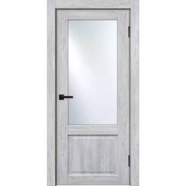 Межкомнатная дверь экошпон Классик 2 орех бьянко остеклённая