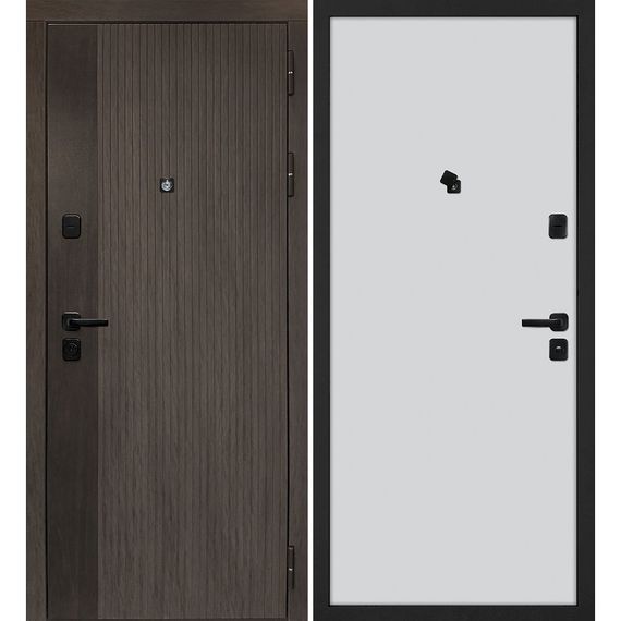 Входная дверь Вертикаль дымчатый камень дуб морёный панель гладкая агат