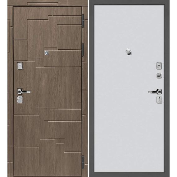 Входная дверь Домино дымчатая луна панель гладкая агат