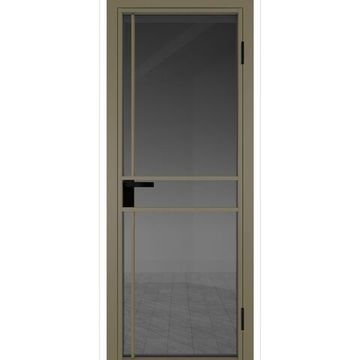 Межкомнатная алюминиевая дверь 9AG шампань остеклённая