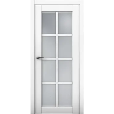 Межкомнатная дверь экошпон Кобальт 22 аляска остеклённая