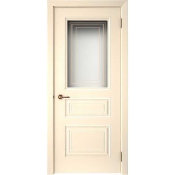 Межкомнатная дверь эмаль Текона Смальта 44 ваниль остеклённая