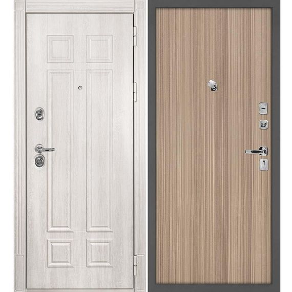 Входная дверь Гера 2 дуб филадельфия крем панель гладкая эвкалипт тасманский