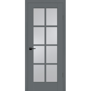 Межкомнатная дверь экошпон Profilo Porte PSC-41 графит остеклённая