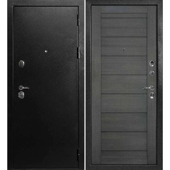 Входная дверь С-1 титан чёрный панель сборная грей