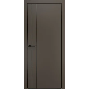 Межкомнатная дверь ПЭТ Премьер-4 антрацит алюминиевая чёрная кромка