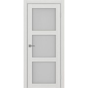 Межкомнатная дверь экошпон Турин 530.222 ясень серебристый остеклённая