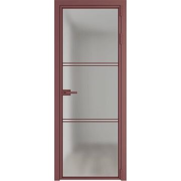 Алюминиевая межкомнатная дверь 3AХ красный антрацит остеклённая