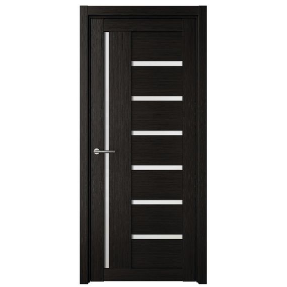 Межкомнатная дверь Мадрид эко-шпон тёмный кипарис со стеклом