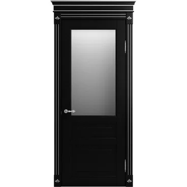 Межкомнатная дверь массив бука Viporte Бергамо нуар остеклённая