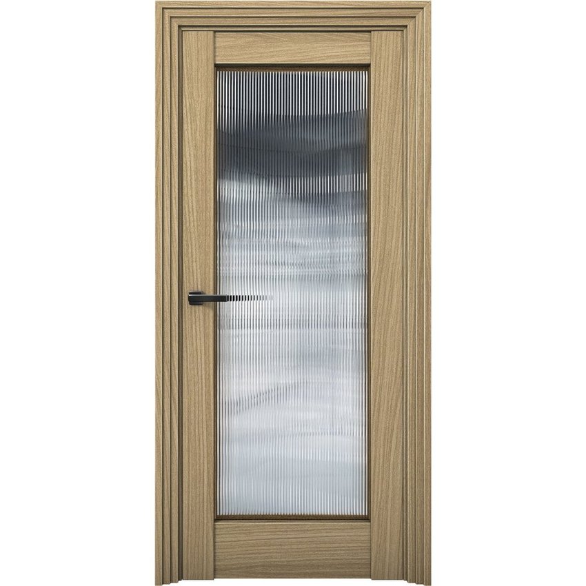 Межкомнатная дверь Никель 5 дуб светлый со стеклом