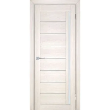 Межкомнатная дверь экошпон Мариам Техно-741 сандал бежевый стекло сатинат белый