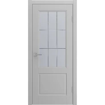 Межкомнатная дверь Патриция светло-серая эмаль со стеклом